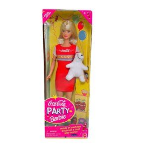 VTG ‘98 Mattel Coca-Cola Party BARBIE Special Edition #22964 Preowned NIB Sealed